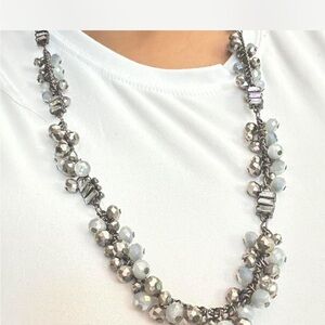 Silver Crystal  Necklace